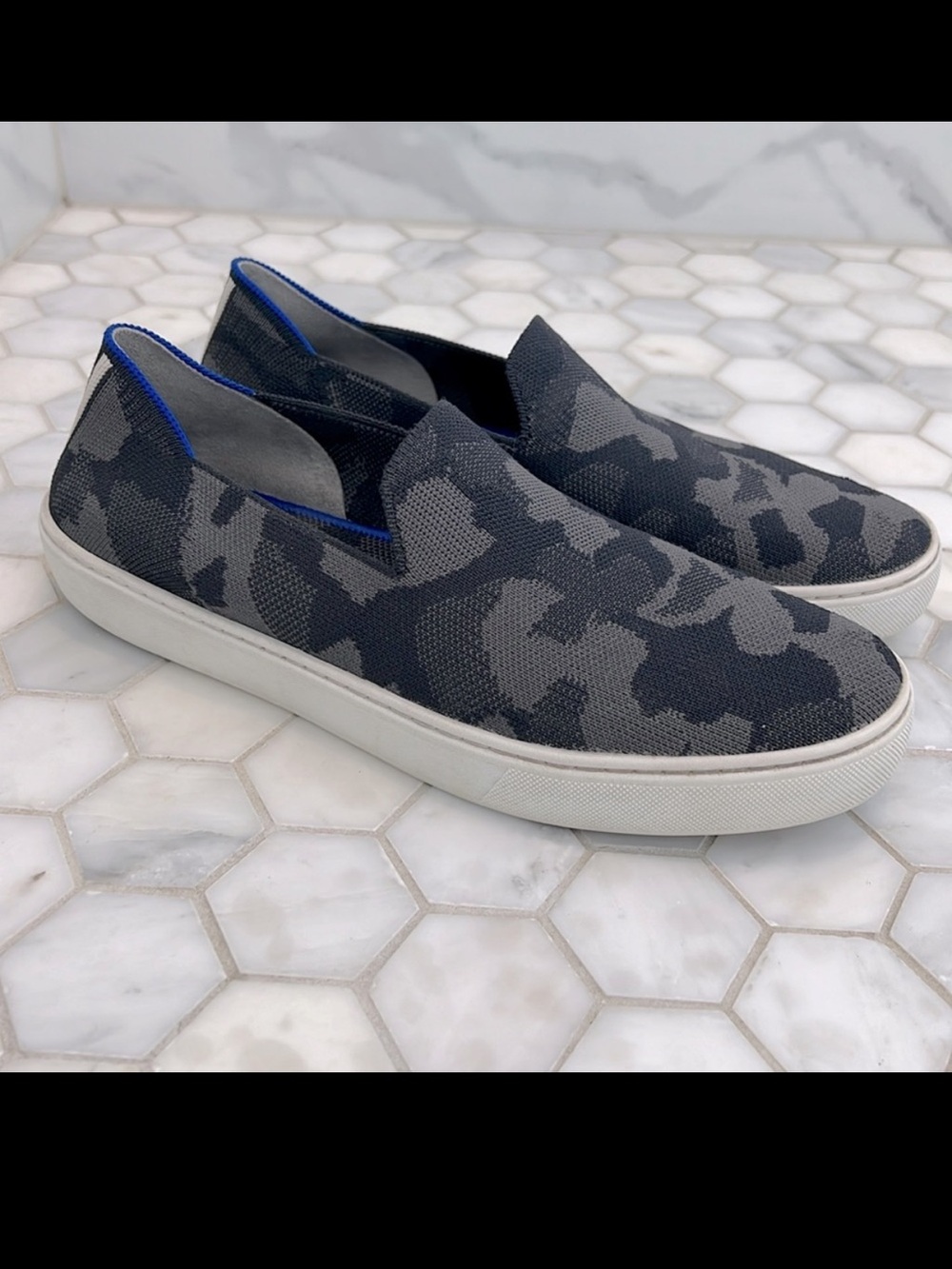 Rothy’s The Original Slip On In Gray Camo Sneaker Women’s Size 10